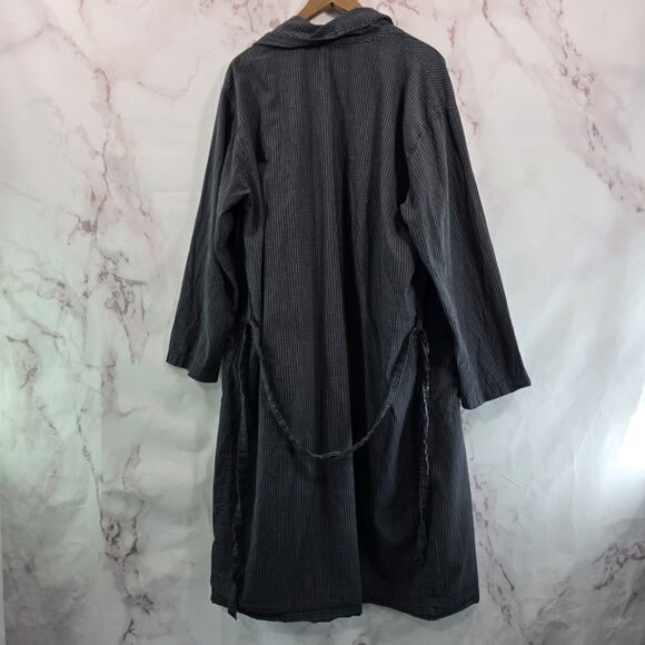 Polo Ralph Lauren Robe Mens Small Medium Black Vintage Plaid Bath Lightweight - Picture 6 of 11